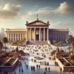 DALL·E 2024-08-01 12.00.18 - A grand view of the Egyptian Museum in Cairo, featuring its neoclassical architecture. The building has large columns, ornate details, and a grand ent